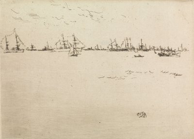 Birlik Gemileri, The Naval Review, 1887 başlıklı on iki gravürden by James Abbott McNeill Whistler