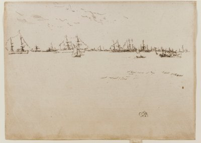 Birlik gemileri, 1887. by James Abbott McNeill Whistler