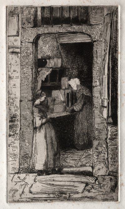 Doğadan On İki Gravür: Hardal Tüccarı, 1858. by James Abbott McNeill Whistler