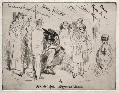 Doğadan On İki Gravür: Başlık Sayfası - Delauney Sketching, 1858. by James Abbott McNeill Whistler