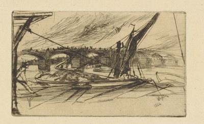 Vauxhall Köprüsü, 1861. by James Abbott McNeill Whistler