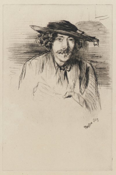 Şapkalı Whistler, 1859. by James Abbott McNeill Whistler