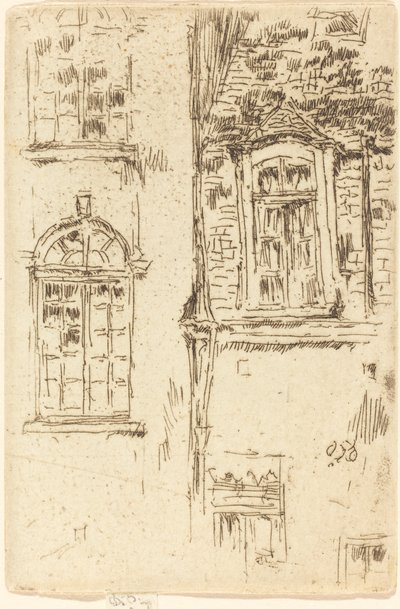 Pencere Karşısı Otel, Bourges, 1888. by James Abbott McNeill Whistler