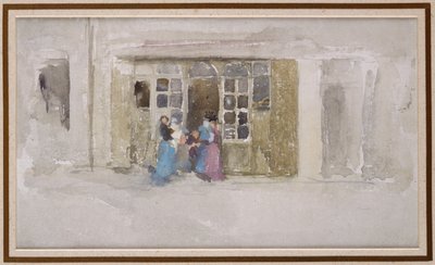 Dükkan Kapısında Kadın ve Çocuklar, 1888 dolayları by James Abbott McNeill Whistler