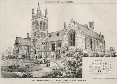 Whitgift Hastanesi Orta Sınıf Okulu, Croydon, 1873 by James Akerman