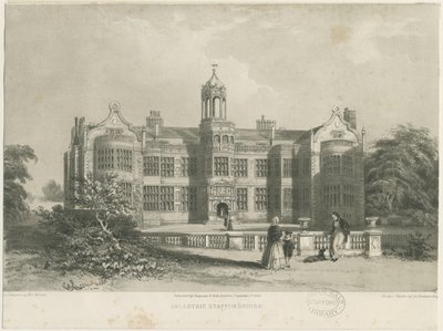 Ingestre Hall: litografi, nd [c 1844] by James Astbury Hammersley