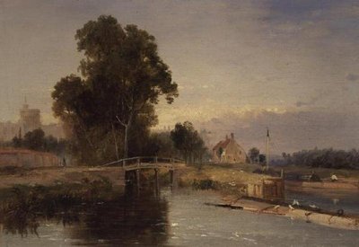 Bir Kilit Kapısı ve Windsor Ötesi ile Mavna by James Baker Pyne