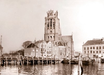 Kanaldaki kilise, Dordrecht, Hollanda, 1898 by James Batkin