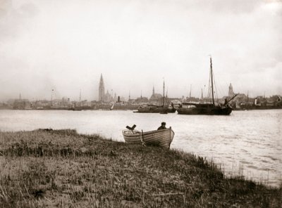 Kanal kenarında kürekli tekne, Rotterdam, 1898. by James Batkin