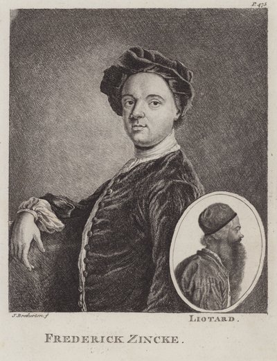 Christian Friedrich Zincke, Alman minyatürcü (gravür) by James Bretherton