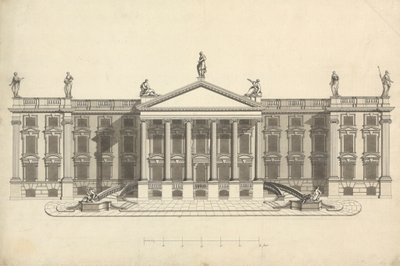 Tanımlanamayan Palladian Malikanesi'nin Biten Çizimi by James Bruce