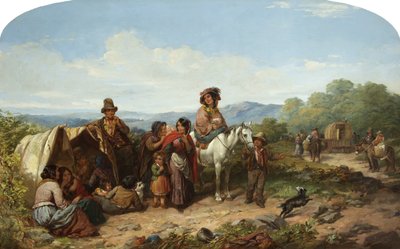 Kampın Dağılması (tuval üzerine yağlı boya) by James Curnock