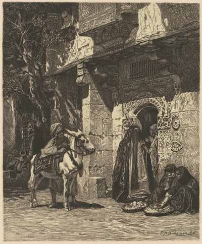 Bir Kahire Hanımı Ziyareti by James David Smillie, after Frederic Arthur Bridgman