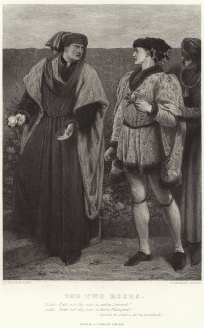 İki Gül, Henry VI, Kısım I, Perde II, Sahne IV by James Dawson Watson