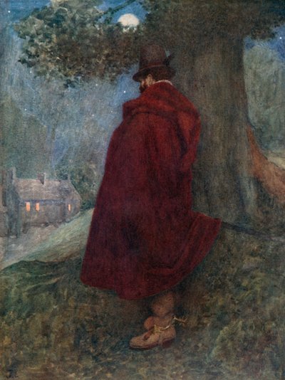 Bothwell Kontu Geceleri Kirk-o-Field adlı Yalnız Evi izlerken by James Dromgole Linton