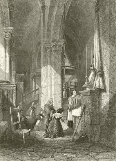 Church of Polignac, Auvergne  by James Duffield Harding