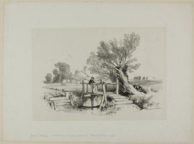 Çocuk Balık tutma ile manzara by James Duffield Harding