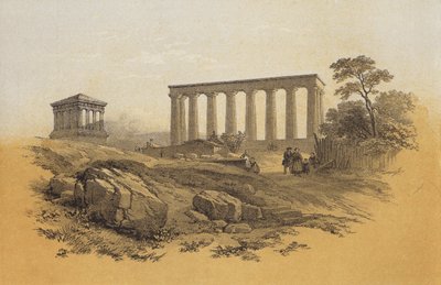 Ulusal Anıt, Calton Tepesi (chromolitho) by James Duffield Harding