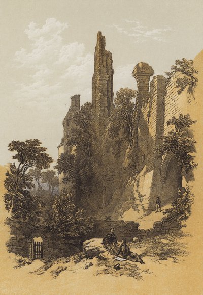 Roslin Kalesi (kromolitho) by James Duffield Harding