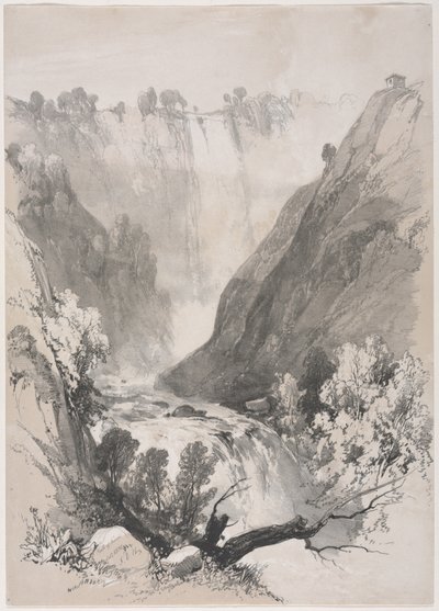 Evde ve Yurtdışında Eskizler: Terni Şelaleleri, 1830. by James Duffield Harding