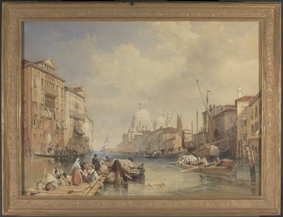 The Grand Canal, Venedik, 1835 (panel üzerine yerleştirilmiş kağıt üzerine wc, gövde rengi, tükenmez kalem, mürekkep ve kurşun kalem) by James Duffield Harding