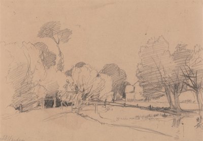 Dere, At ve Araba Geçiş Köprüsü Kenarındaki Söğütler by James Duffield Harding