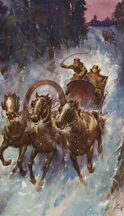 Kızak Gezintisi (kağıt üzerine guaj) by James Edwin McConnell