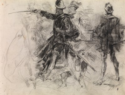 Don Kişot (kağıt üzerine siyah tebeşir) by James Ensor