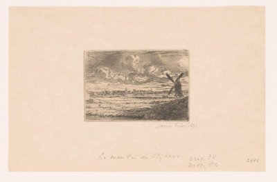 Ön planda bir değirmen ile Slijkens görünümü Moulin ve Slijkens by James Ensor