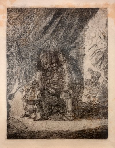Ünlü İranlı doktorlar Iston, Pouffamatus, Cracozie ve Transmouffe, Arabela Savaşı'ndan sonra Darius'un Taburesini incelerken by James Ensor