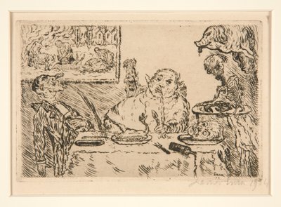 La gourmandise (Oburluk), Les p?ch?s capitaux (Ölümcül Günahlar) portföyünden by James Ensor
