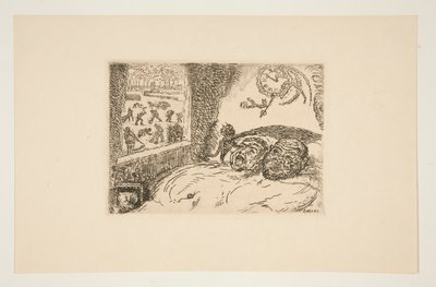 La paresse (Tembellik), Les p?ch?s capitaux (Ölümcül Günahlar) portföyünden by James Ensor