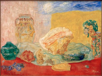Deniz kabukları, güller ve vazolar by James Sidney Ensor