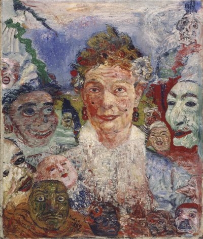 Maskeli Yaşlı Kadın, 1889 by James Ensor