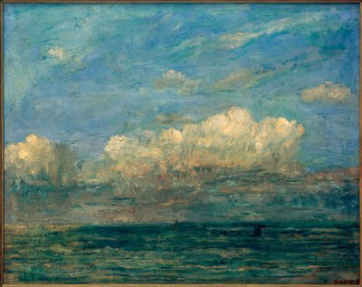 Beyaz bir bulut ile deniz manzarası by James Sidney Ensor