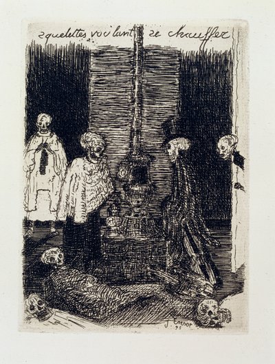 Kendilerini Isınmaya Çalışan İskeletler by James Ensor
