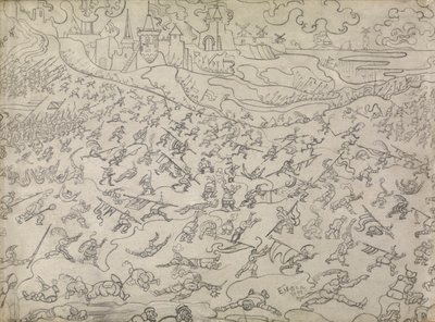 Ahlaksız Paralı Askerler (kağıt üzerine kalem) by James Ensor