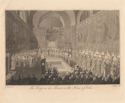 Lordlar Kamarasında Tahtına Oturan Kral by James Fittler