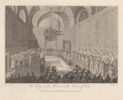 Lordlar Kamarasında Tahtına Oturan Kral by James Fittler
