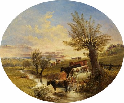 Dere ve Sığırlı Peyzaj, 1888 by James Flewitt Mullock