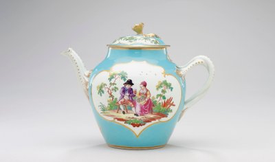 Worcester çaydanlık ve kapak, c.1770 by James Giles