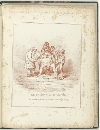 Ulusal Konvansiyonun Çalışması, 1795 Bir Anayasanın Çalışmasına İlişkin Ulusal Sözleşme (nesne üzerine başlık) Hollandia Regenetata (dizi adı) by James Gillray (possibly)