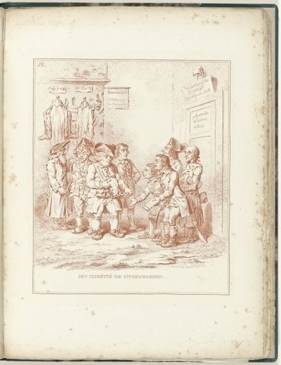 Göçmenler Komitesi, 1795 Mülteciler Komitesi (nesne üzerine başlık) Hollandia Regenetata (dizi adı) by James Gillray (possibly)