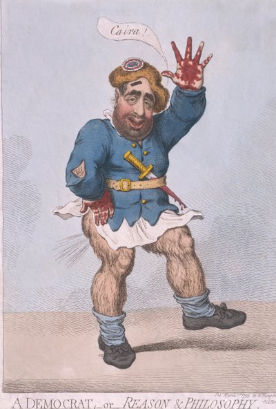 A Democrat, or Reason  Philosophy, Hannah Humphrey tarafından 1793 yılında yayımlanmıştır (elle boyanmış gravür) by James Gillray