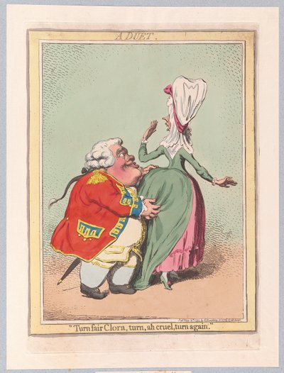 Bir Düet, bar. 1792 (el renkli gravür) by James Gillray