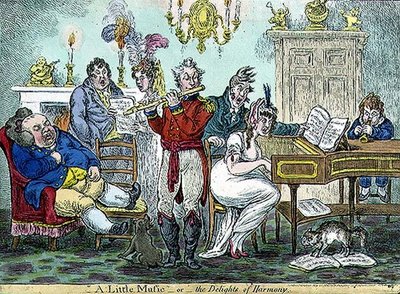 "Biraz Müzik veya Uyumun Lezzetleri", pub. Hannah Humphrey tarafından by James Gillray