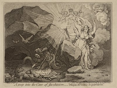 Jakobenizm Mağarasına Bir Bakış veya Büyük Gerçek Hakim Olacak, 1798 (kağıt üzerine gravür) by James Gillray