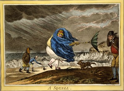 Bir Fırtına, bar. H Humphrey, Londra, 1810 (el boyaması gravür) by James Gillray