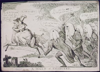 A Ward of Chancery, S.W. Fores (aşındırma) by James Gillray