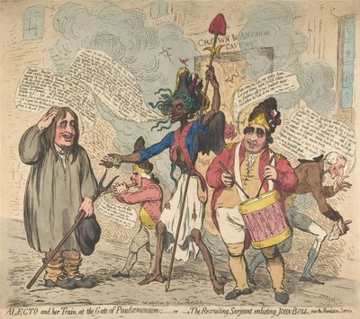 Alecto ve Treni, Pandaemonium Kapısında:-veya-The Recruiting Sarjeant Enli..., 4 Temmuz 1791. by James Gillray